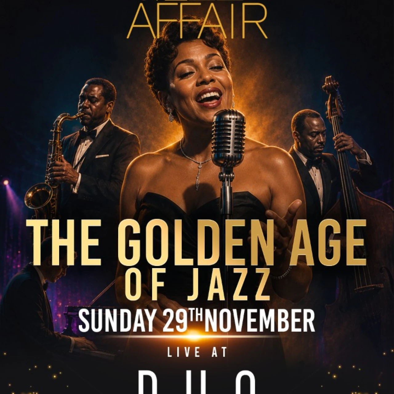Jazz Affair  Live Jazz Swing & Timeless Classics Sunday 29th November